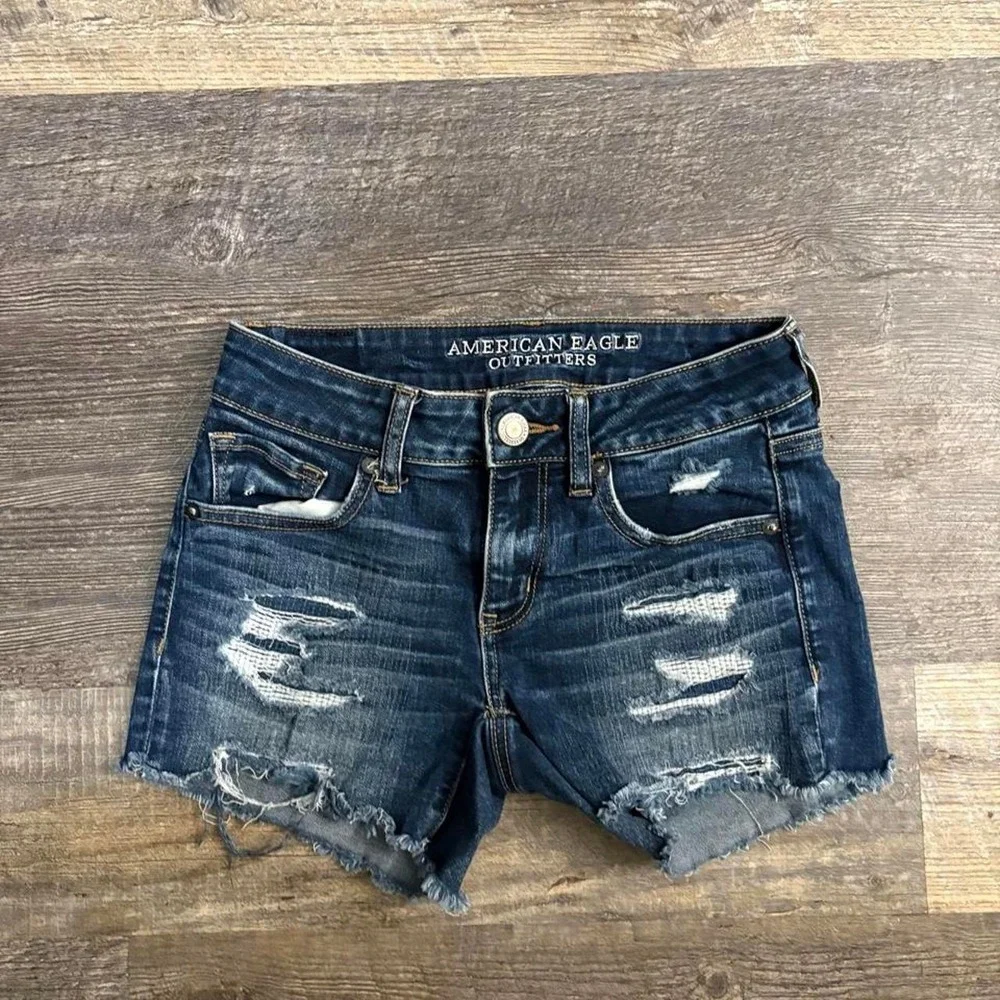 american eagle midi shorts